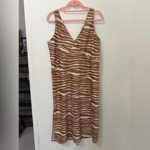 Brown and White Zebra Satin Dress